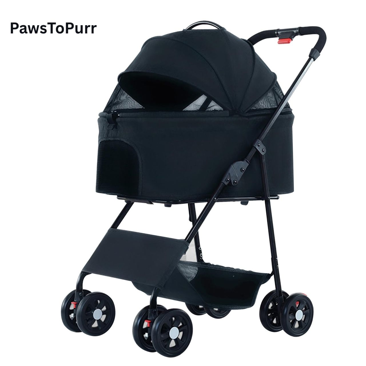 3 in 1 Pet Stroller for Dogs and Cats to Go Out, Lightweight, Detachable, One-button foldable.