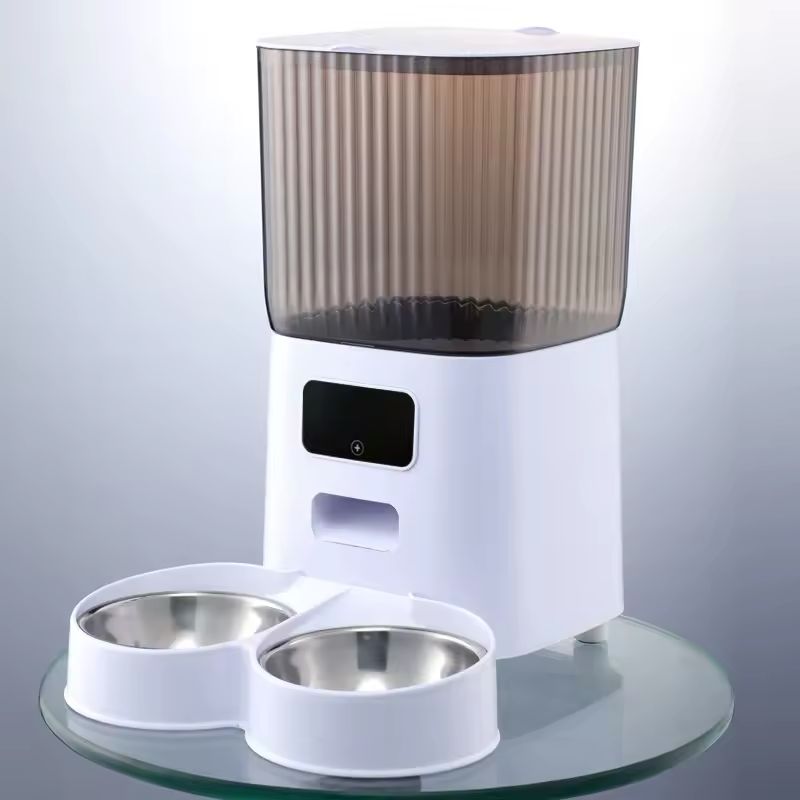 Smart Automatic Pet Feeder with Timed and Quantitative Feeding Function, Remote Control, Double Bowl, for Cat and Dog.