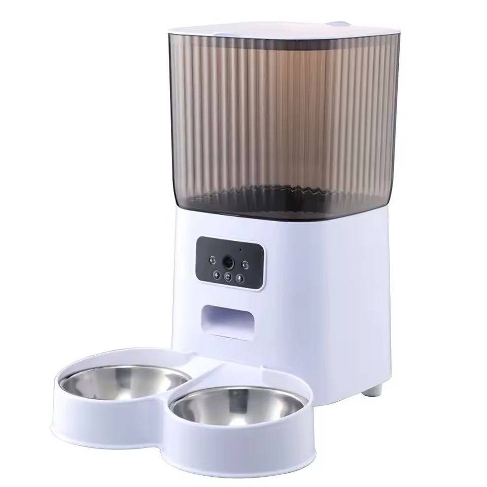 Smart Automatic Pet Feeder with Timed and Quantitative Feeding Function, Remote Control, Double Bowl, for Cat and Dog.